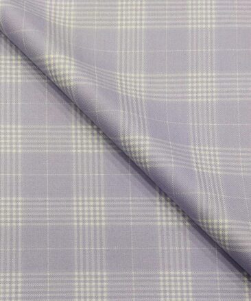 Don & Julio Terry Rayon Unstitched Checks Suiting Fabric (Light Purple)