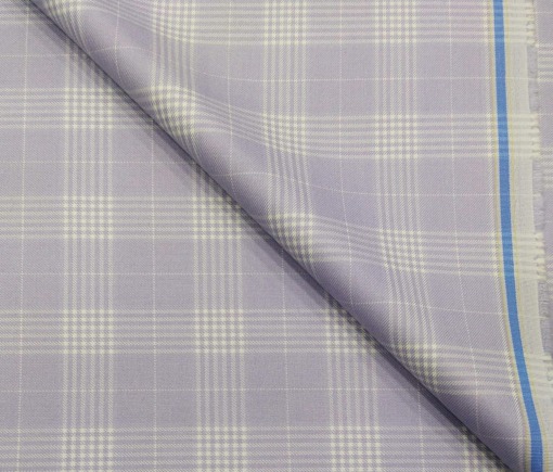 Don & Julio Terry Rayon Unstitched Checks Suiting Fabric (Light Purple)