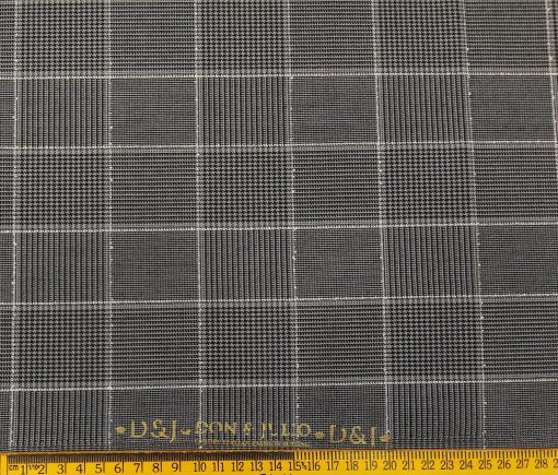 Don & Julio Terry Rayon Unstitched Structured Cum Checks Suiting Fabric (Grey)