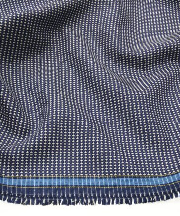 Don & Julio Terry Rayon Unstitched Dobby Structured Suiting Fabric (Blue)