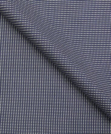 Don & Julio Terry Rayon Unstitched Dobby Structured Suiting Fabric (Blue)