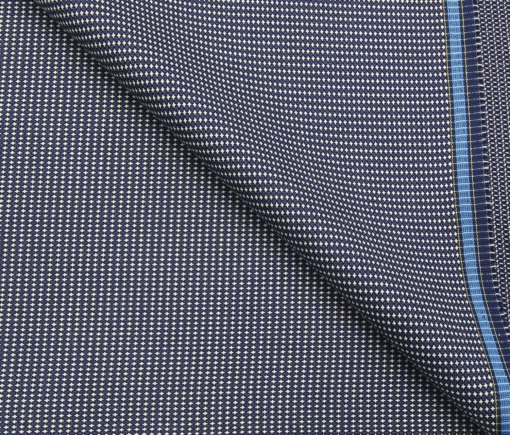 Don & Julio Terry Rayon Unstitched Dobby Structured Suiting Fabric (Blue)