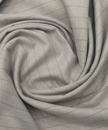 Don & Julio Terry Rayon Unstitched Striped Suiting Fabric (Light Grey)