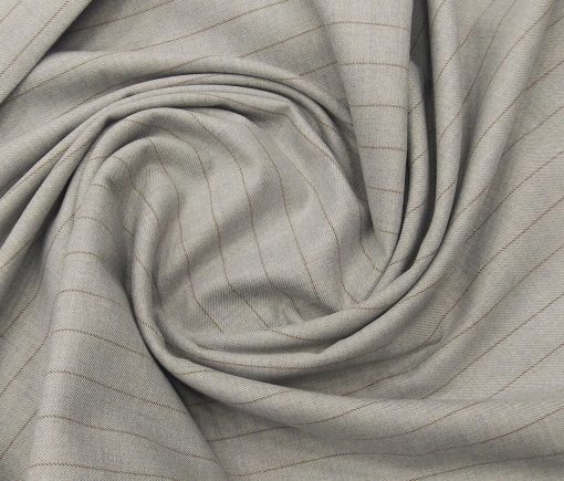 Don & Julio Terry Rayon Unstitched Striped Suiting Fabric (Light Grey)