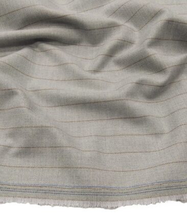 Don & Julio Terry Rayon Unstitched Striped Suiting Fabric (Light Grey)