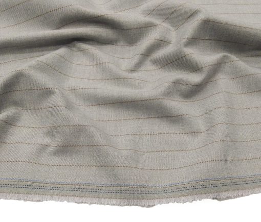 Don & Julio Terry Rayon Unstitched Striped Suiting Fabric (Light Grey)