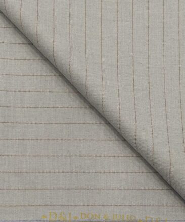 Don & Julio Terry Rayon Unstitched Striped Suiting Fabric (Light Grey)