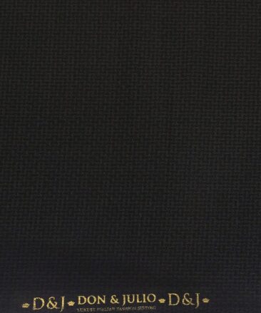 Don & Julio Terry Rayon Unstitched Jacquard Weave Suiting Fabric (Black)