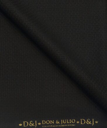 Don & Julio Terry Rayon Unstitched Jacquard Weave Suiting Fabric (Black)