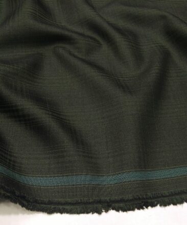 Don & Julio Terry Rayon Unstitched Self Checks Suiting Fabric (Dark Green)