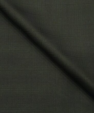 Don & Julio Terry Rayon Unstitched Self Checks Suiting Fabric (Dark Green)