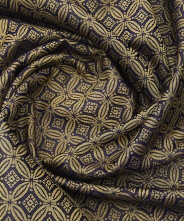 Donear Terry Rayon Unstitched Jacquard Suiting Fabric (Golden)