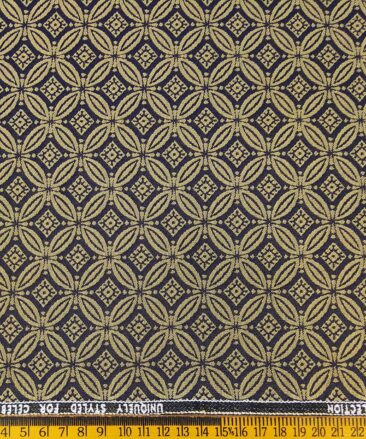 Donear Terry Rayon Unstitched Jacquard Suiting Fabric (Golden)