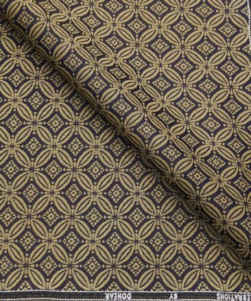 Donear Terry Rayon Unstitched Jacquard Suiting Fabric (Golden)