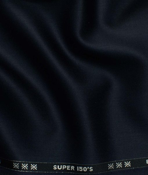 J.Hampstead Men's 95% Wool Super 150's Unstitched Solid Suiting Fabric (Navy Blue) - Image 5