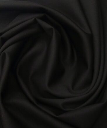 J.Hampstead Men's Wool Super 170s Unstitched 3.25 Meter Solid Suiting Fabric (Jet Black)