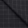 J.Hampstead Men's Poly Wool Super 100s Unstitched White Checks Suiting Fabric (Dark Navy Blue)