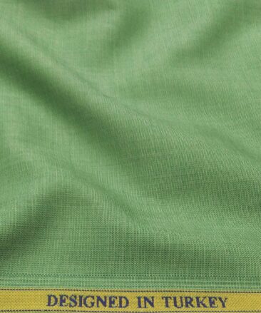 Soktas Men's Giza Cotton Self Design 1.80 Meter Unstitched Shirt Fabric (Green)