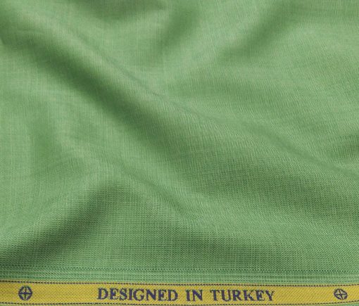 Soktas Men's Giza Cotton Self Design 1.80 Meter Unstitched Shirt Fabric (Green)