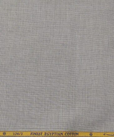 Soktas Men's Giza Cotton Self Design 1.80 Meter Unstitched Shirt Fabric (Silver Grey)