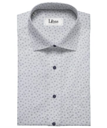 Monza Men's Cotton Printed 1.60 Meter Unstitched Shirt Fabric (Light Blue)