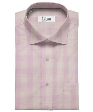 Raymond Men's Cotton Broad Checks 1.80 Meter Unstitched Shirt Fabric (Light Pink)