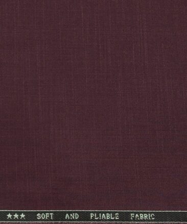 Raymond Men's Poly Viscose Unstitched Self Design Suiting Fabric (Plum Purple)