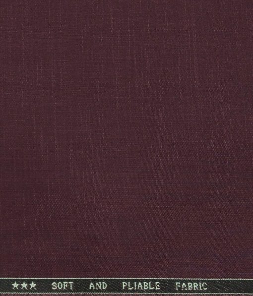 Raymond Men's Poly Viscose Unstitched Self Design Suiting Fabric (Plum Purple)