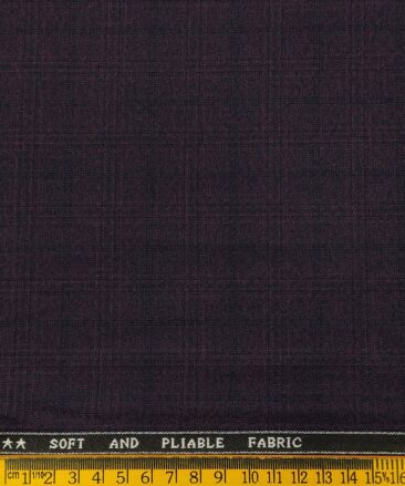 Raymond Men's Poly Viscose Unstitched Self Checks Suiting Fabric (Dark Purple)