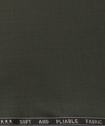 Raymond Men's Poly Viscose Unstitched Solids  Suiting Fabric (Dark Seaweed Gren)