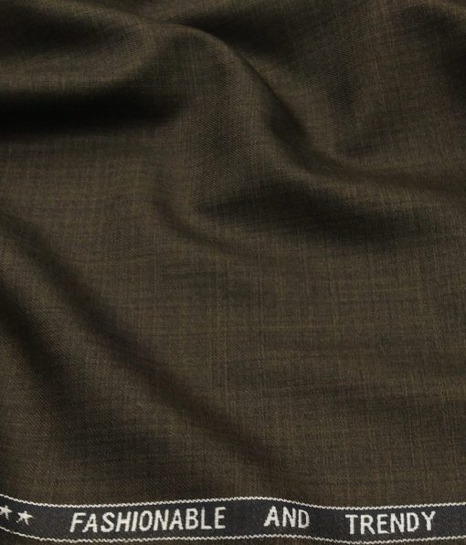 Raymond Men's Poly Viscose Unstitched Self Design Suiting Fabric (Wood Brown)