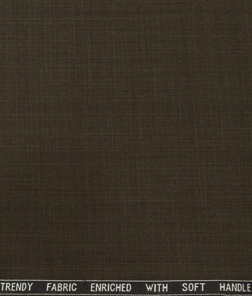 Raymond Men's Poly Viscose Unstitched Self Design Suiting Fabric (Wood Brown)