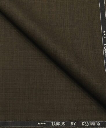 Raymond Men's Poly Viscose Unstitched Self Design Suiting Fabric (Wood Brown)