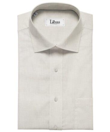 Linen Club Men's Linen 50 LEA Solid Unstitched Shirting Fabric (Milky White)