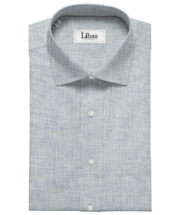 Linen Club Men's Linen 50 LEA Structured Unstitched Shirting Fabric (Sky Blue)