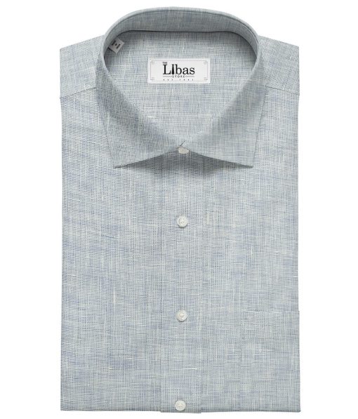 Linen Club Men's Linen 50 LEA Structured Unstitched Shirting Fabric (Sky Blue)