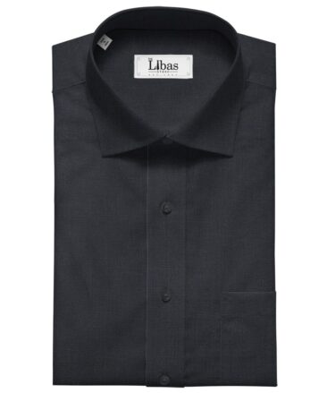 Linen Club Men's Linen Solid 2.25 Meter Unstitched Shirting Fabric (Dark Navy Blue)