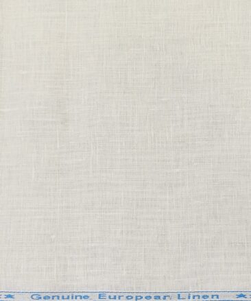 Linen Club Men's Linen 60 LEA Solid Unstitched Shirting Fabric (Milky White)