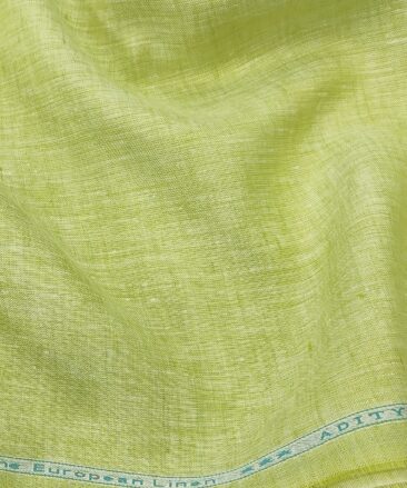 Linen Club Men's Linen 60 LEA Self Design Unstitched Shirting Fabric (Light Green)