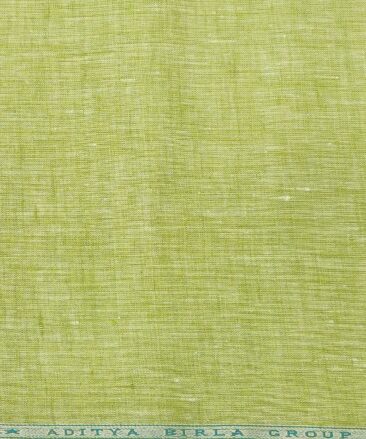 Linen Club Men's Linen 60 LEA Self Design Unstitched Shirting Fabric (Light Green)