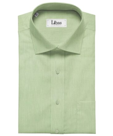 Linen Club Men's Linen 60 LEA Self Design Unstitched Shirting Fabric (Light Mint Green)