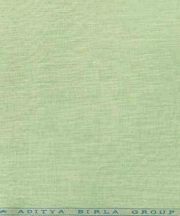 Linen Club Men's Linen 60 LEA Self Design Unstitched Shirting Fabric (Light Mint Green)