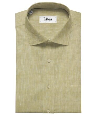 Linen Club Men's Linen 60 LEA Self Design Unstitched Shirting Fabric (Shortbread Beige)