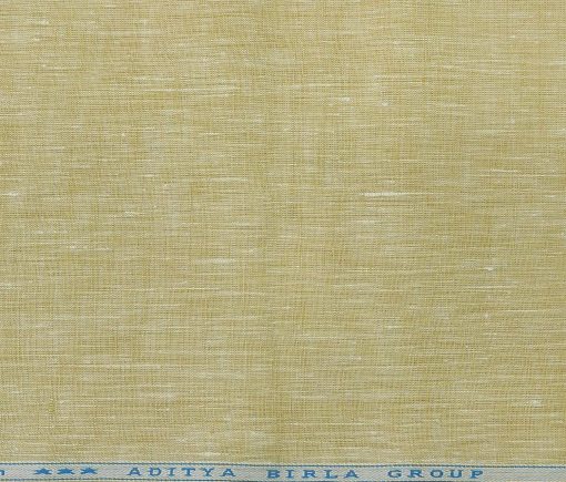 Linen Club Men's Linen 60 LEA Self Design Unstitched Shirting Fabric (Shortbread Beige)