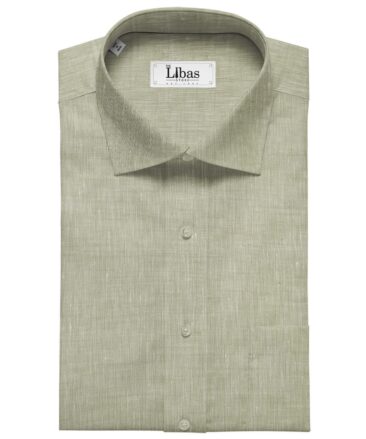 Linen Club Men's Linen 60 LEA Self Design Unstitched Shirting Fabric (Tan Beige)