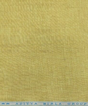 Linen Club Men's Linen 60 LEA Self Design Unstitched Shirting Fabric (Blonde Yellow)