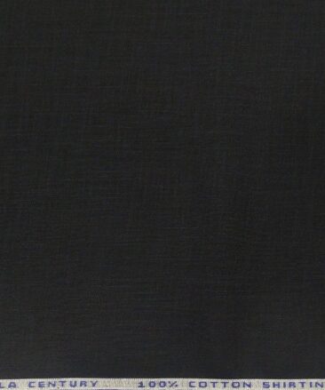 Birla Century Men's Cotton Solid 3.50 Meter Unstitched Shirting Fabric (Black)