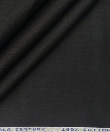 Birla Century Men's Cotton Solid 3.50 Meter Unstitched Shirting Fabric (Black)