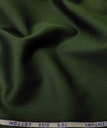 Birla Century Men's 70's Giza Cotton Solids 1.60 Meter Unstitched Shirting Fabric (Basil Green)