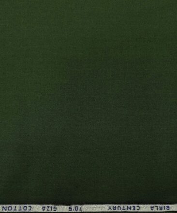 Birla Century Men's 70's Giza Cotton Solids 1.60 Meter Unstitched Shirting Fabric (Basil Green)